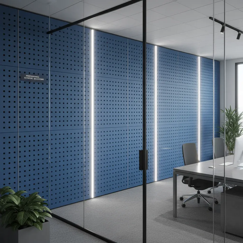 Placa pladur acústica azul