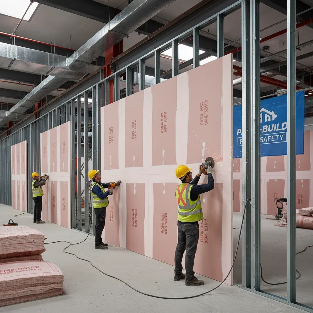 Placa pladur ignífuga rosa