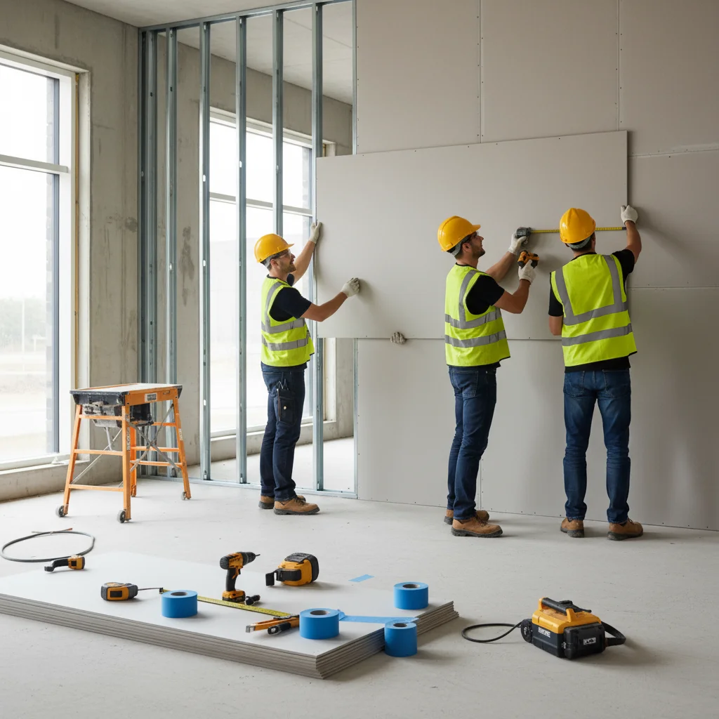 Equipo profesional de instalación de aislamiento pladur térmico en Girona