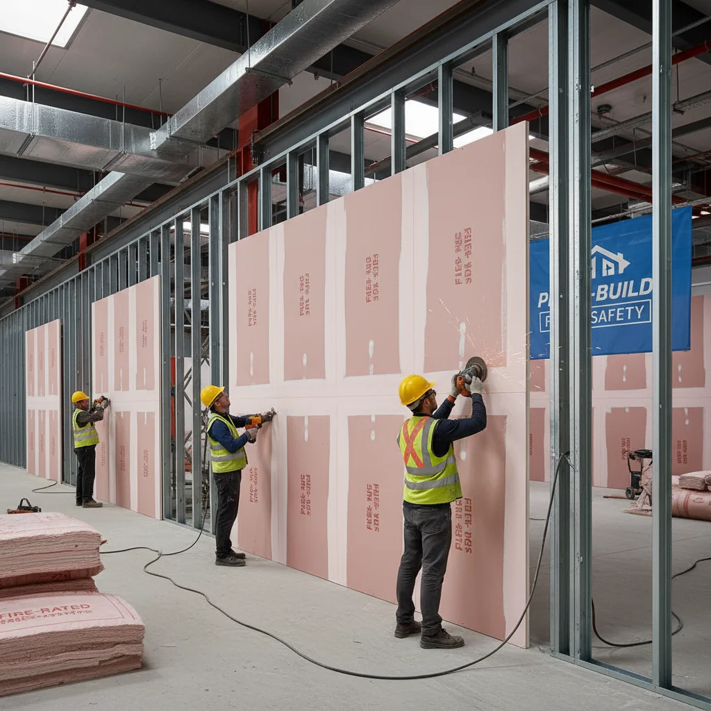 Placa pladur ignífuga rosa